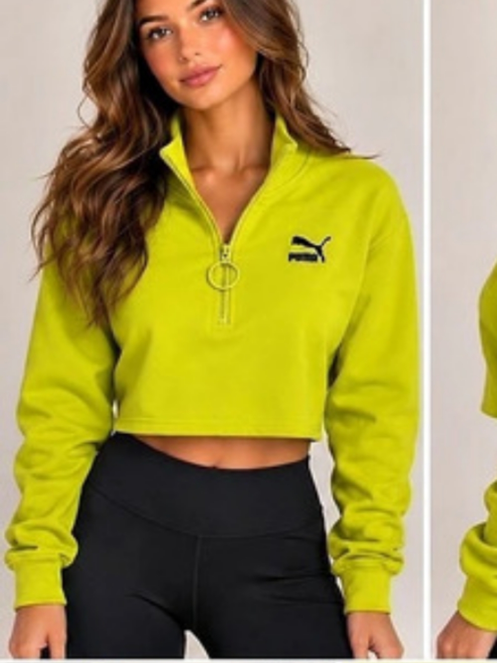 Puma Tailored for Sport Cropped 1/2 Zip Sweatshirt